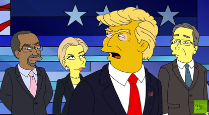 The Simpsons rendering of the 2016 presidential election
