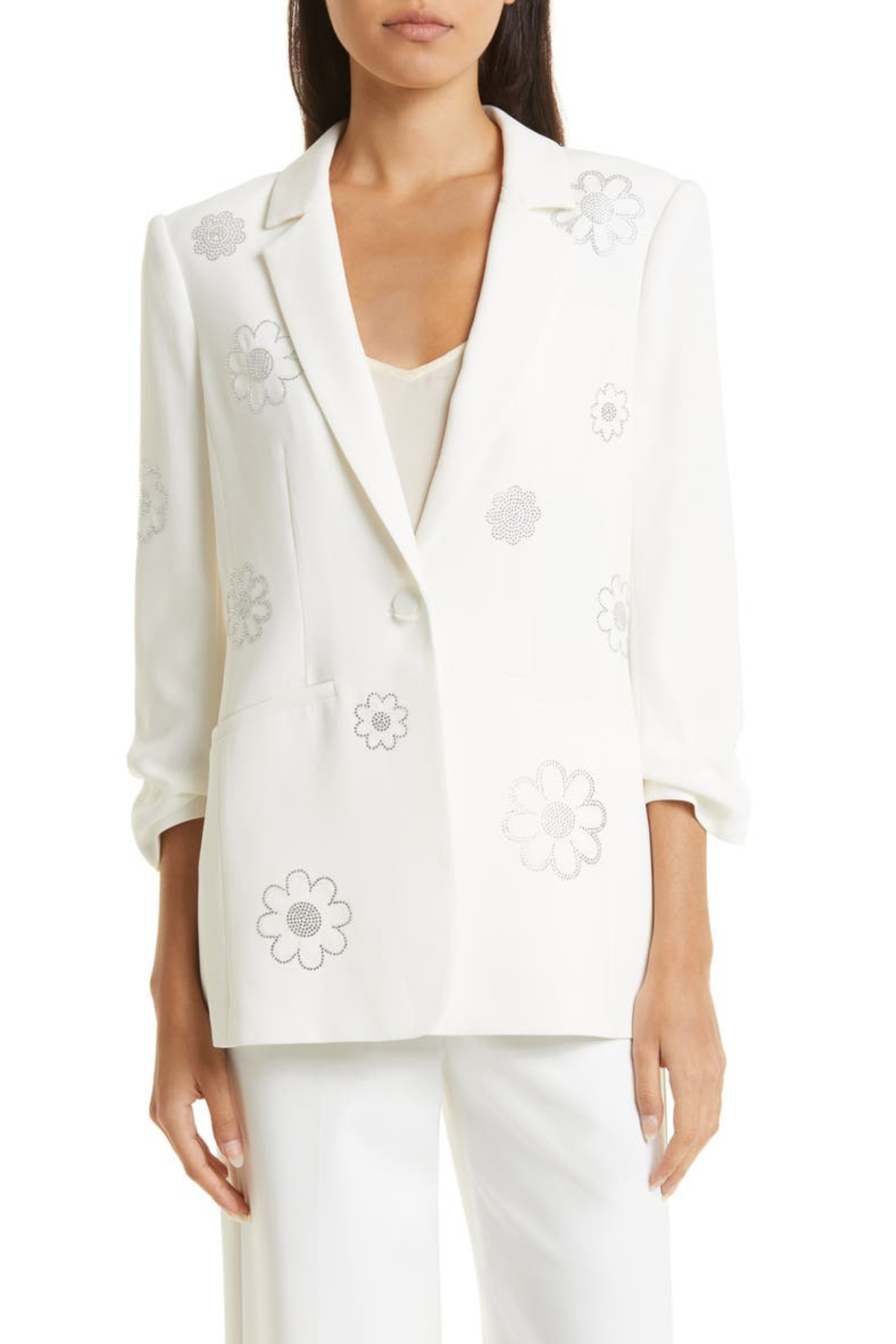 white floral blazer 