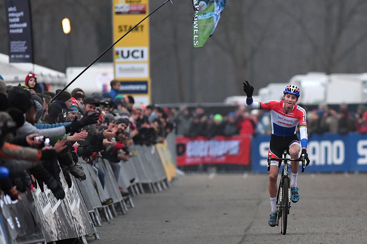 Mathieu van der Poel celebrates