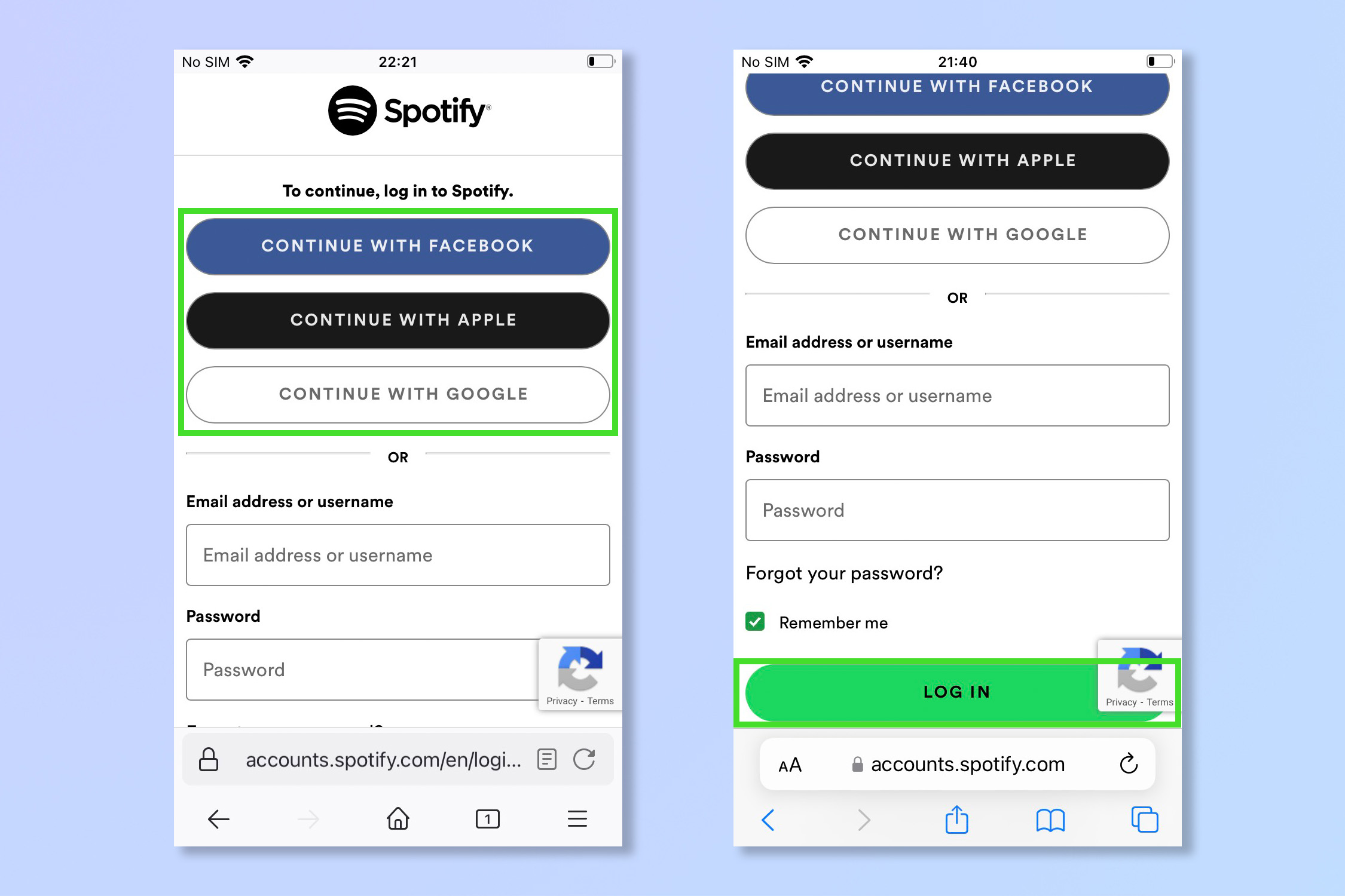 Третий шаг для использования Instafest, вход в Spotify