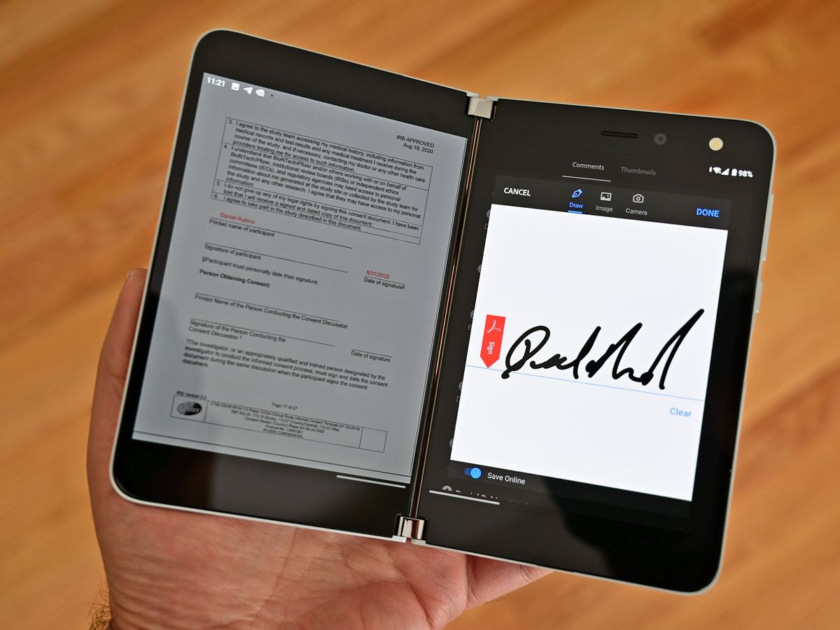 Surface Duo Adobe Acrobat