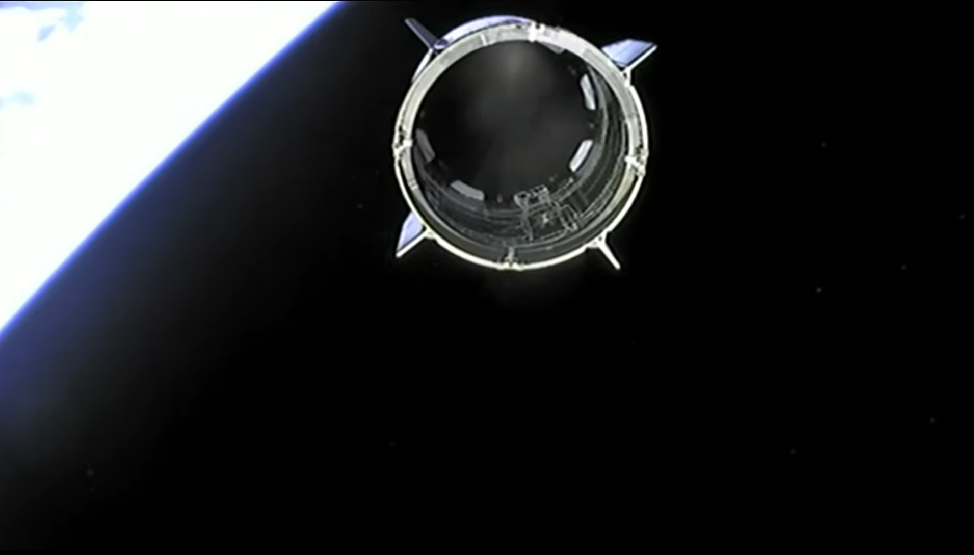 A SpaceX Dragon Endurance capsule in the black of space with a blue Earth below after launch on Oct. 5, 2022.