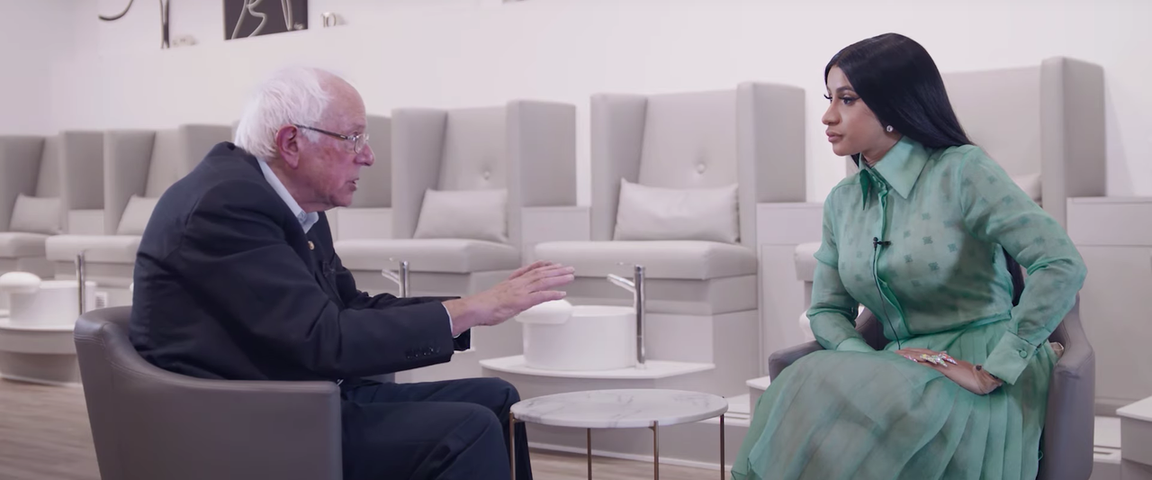 Bernie Sanders and Cardi B.