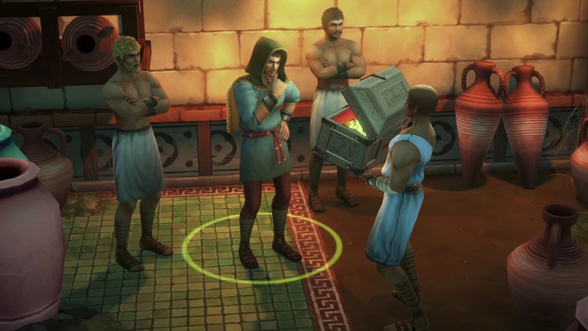 A player character in Streets of Fortuna considers a chest of gold being offered by an NPC.