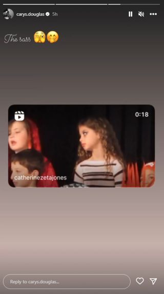 Carys Zeta Douglas reposting Catherine Zeta Jones' video of her signing as a child.