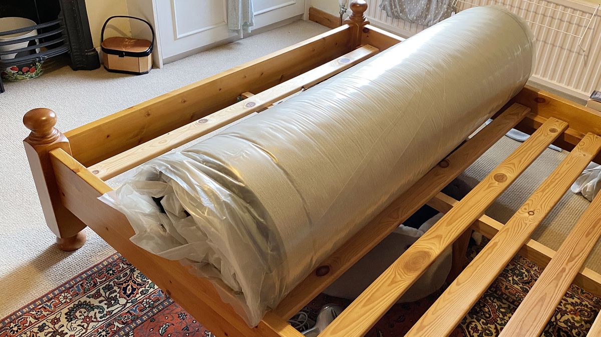 Nectar Premier Hybrid mattress vacuum packed and rolled