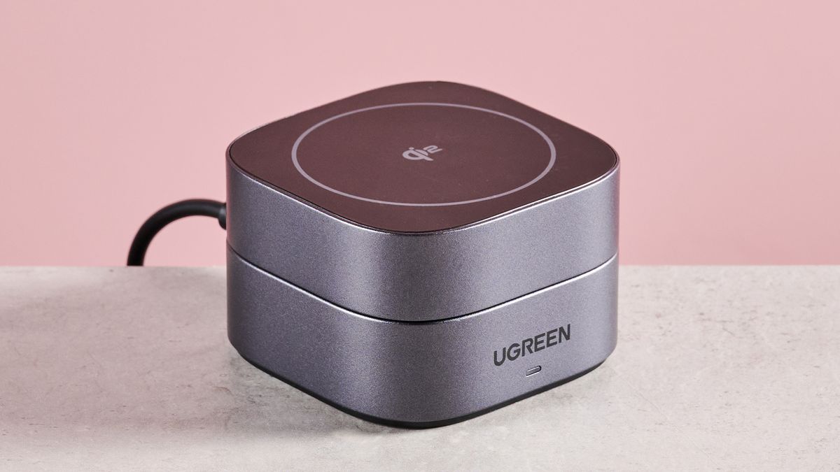 The 2-in-1 UGreen charger is folded down into a compact cuboid.