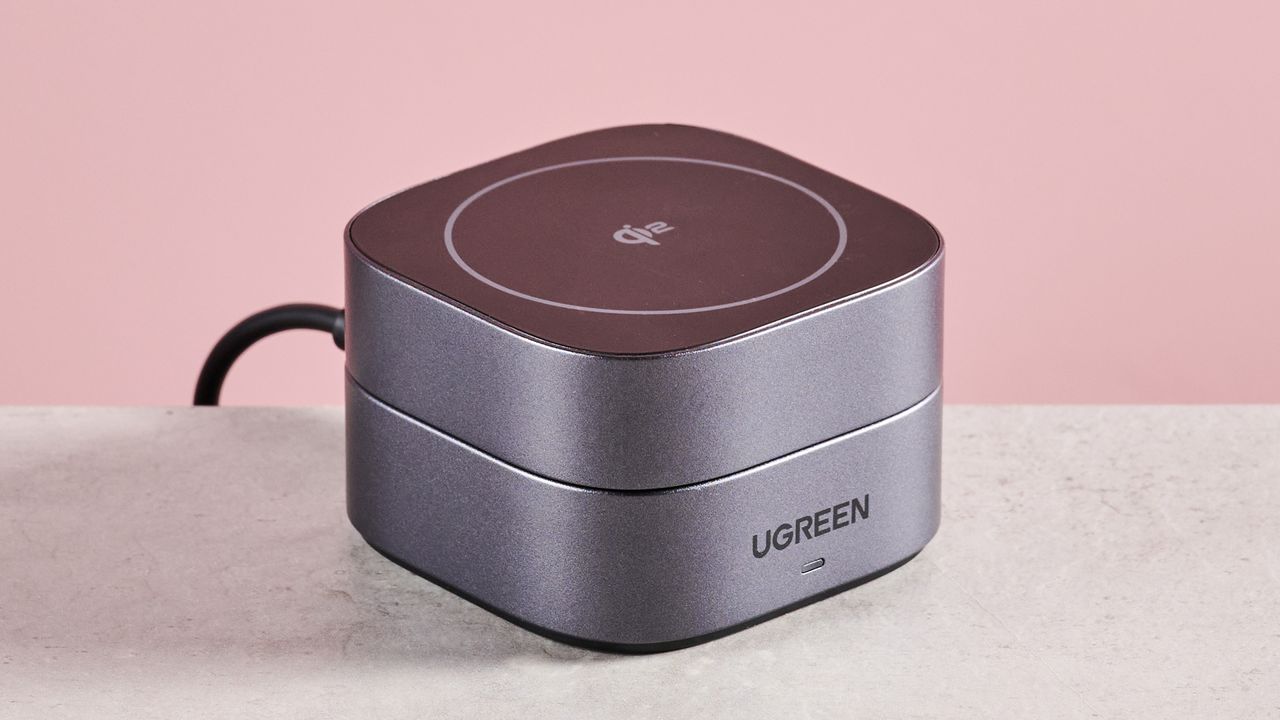 The 2-in-1 UGreen charger is folded down into a compact cuboid.