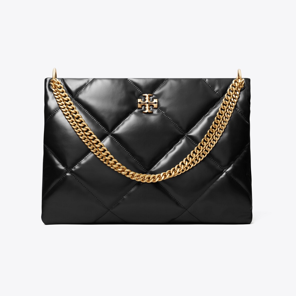 Kira Diamond Quilt Shoulder Bag in Black, Size Os