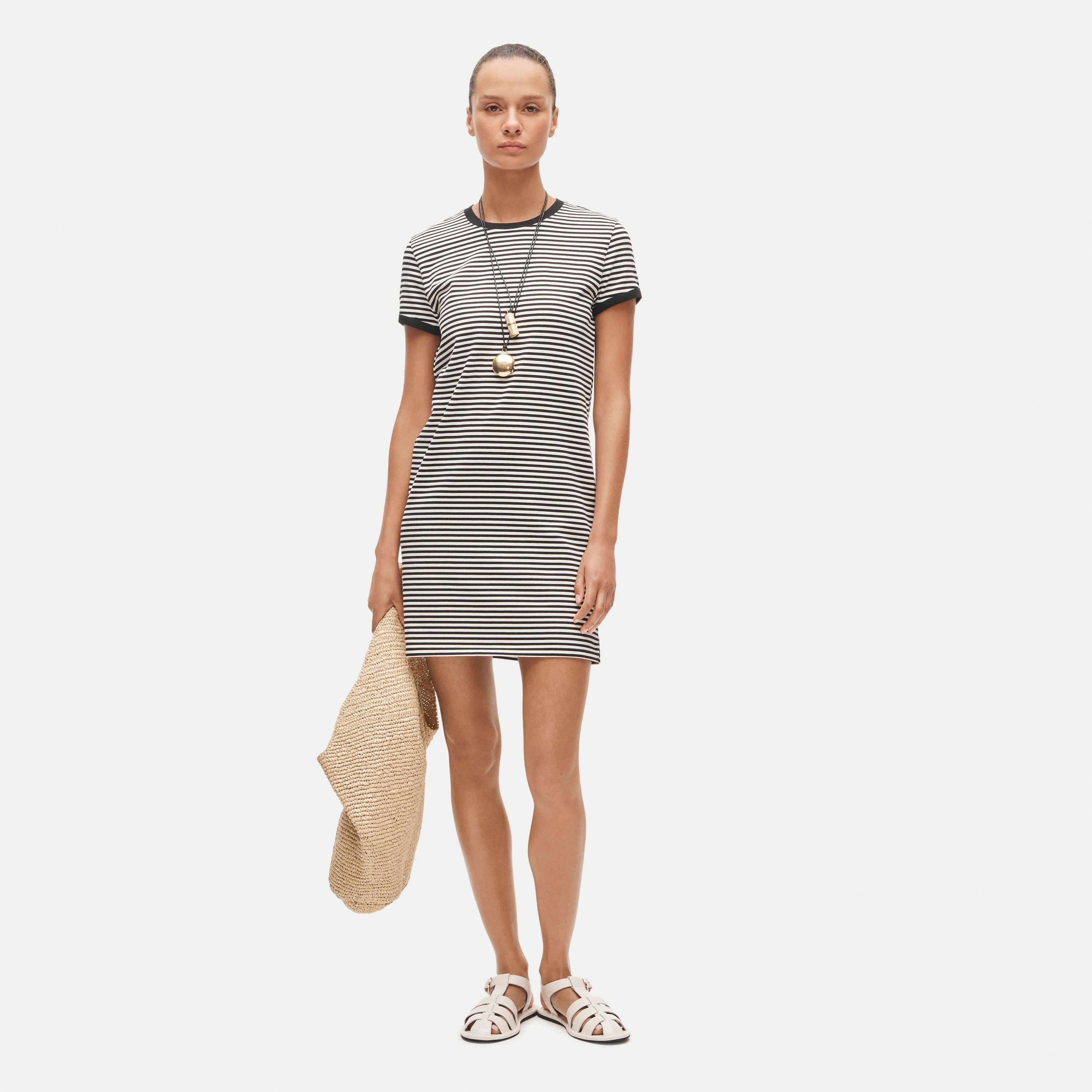 Vintage Jersey Ringer T-Shirt Dress in Stripe