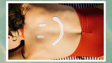 an image of a woman wearing spf on her back