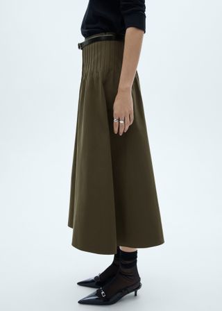 Flared Skirt With Pleated Detail - Women | Mango Usa