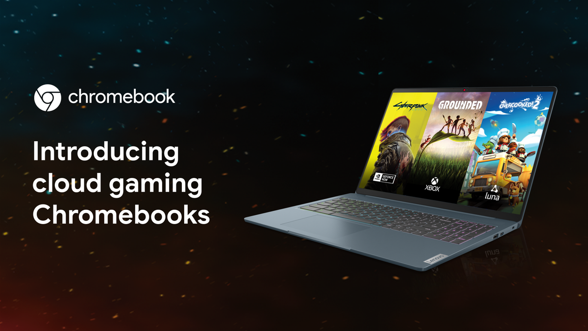 Cloud gaming Chromebooks promo image