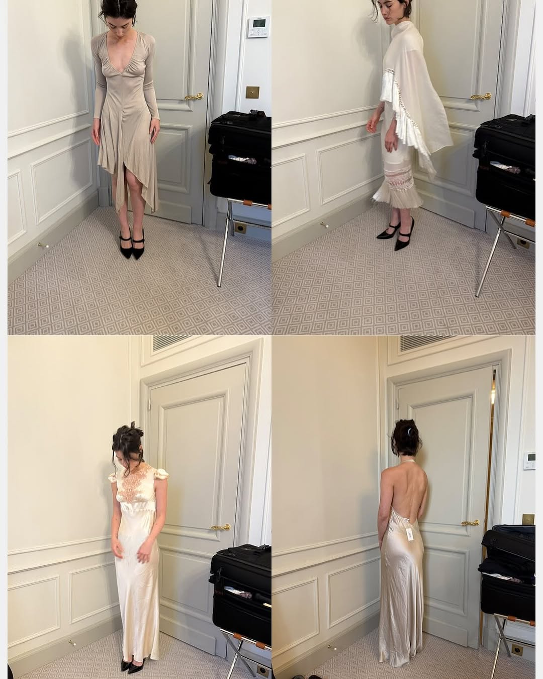 Gracie Abrams styles four white dresses in her IG dump.