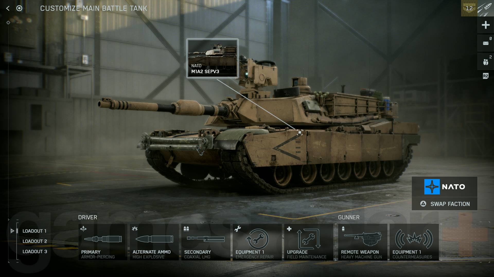 Battlefield 6 M1A2 main battle tank loadout