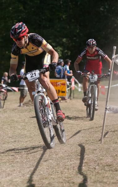 Wisconsin racer Brian Matter (Gear Grinder) leads Kerry Werner (BMC MTB Development)