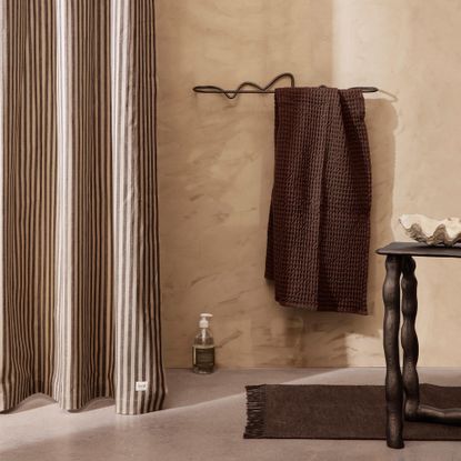 Westwing striped cotton shower curtain
