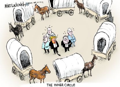 Political Cartoon U.S. Trump Republicans Inner Circle