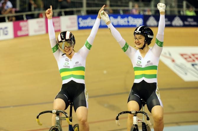 Tenille Felappi and Tian Beckett (Australia) claim a gold medal and an Australian record