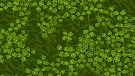 One In A Thousand: Clover Book - A field of green clovers with a four-leaf clover at the center.