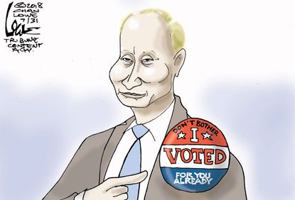 Political cartoon U.S. Putin vote Trump Russia investigation collusion meddling