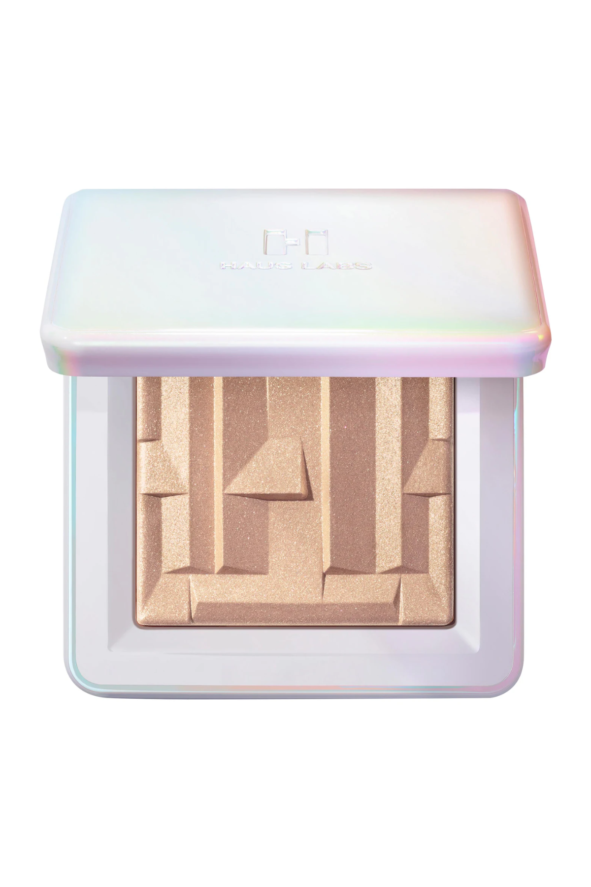 A Haus Labs highlighter set against a white background.