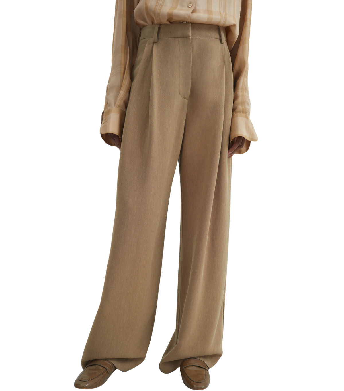 Marfa Linen Pleated Trousers - Camel