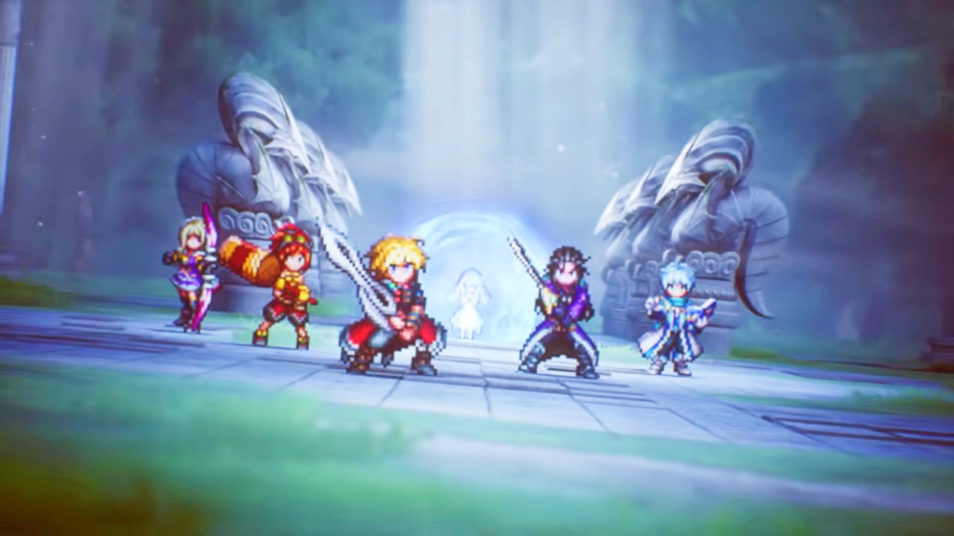 A party of heroes gather in Final Fantasy Resonance