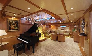 Main saloon complete with a Steinway Baby Grand Piano