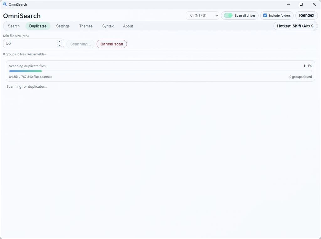 OmniSearch duplicate files