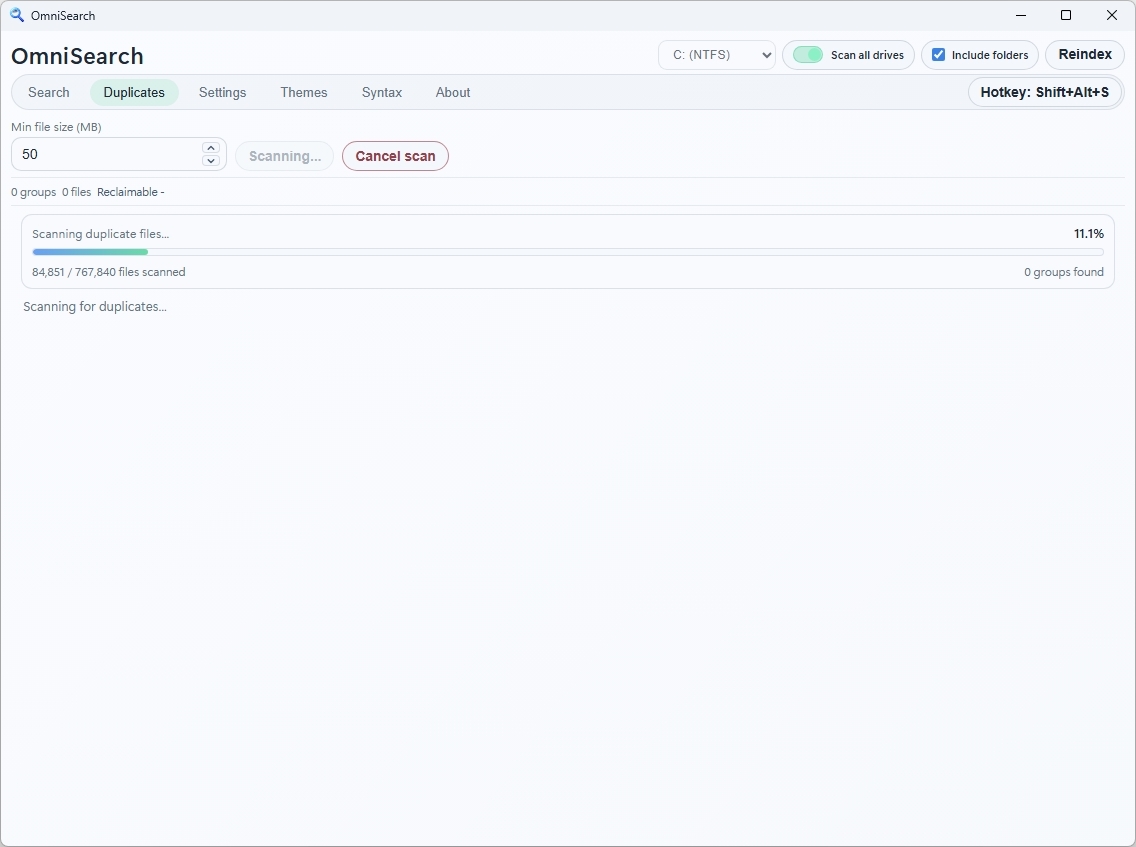 OmniSearch duplicate files