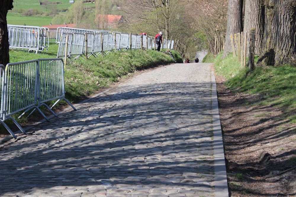 It is hard to convey the steepness of the Koppenberg with a camera