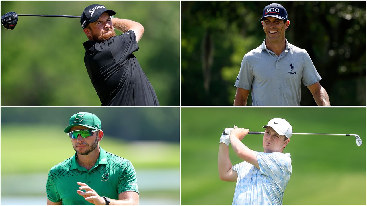 Shane Lowry, Billy Horschel, Dean Burmester and Robert MacIntyre all play shots