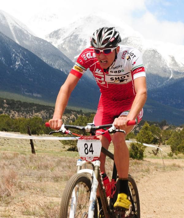 Braden Kappius (Team Cliff Bar) riding mid-pack.