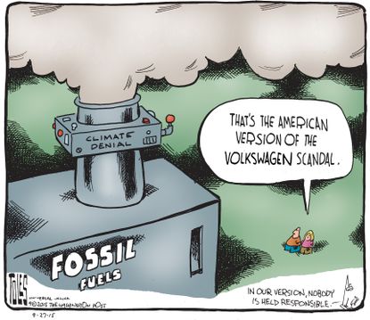Editorial cartoon U.S. Climate Change Volkswagen