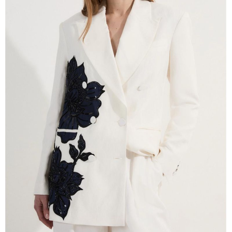 Karen Millen, Premium Summer Embellished Applique Tailored Jacket