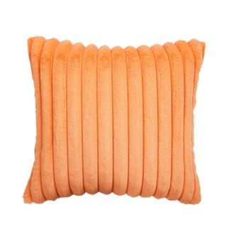 An orange striped pillow