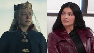 From left to right: Emma D'Arcy as Rhaenyra in House of the Dragon and Kylie Jenner in The Kardashians.