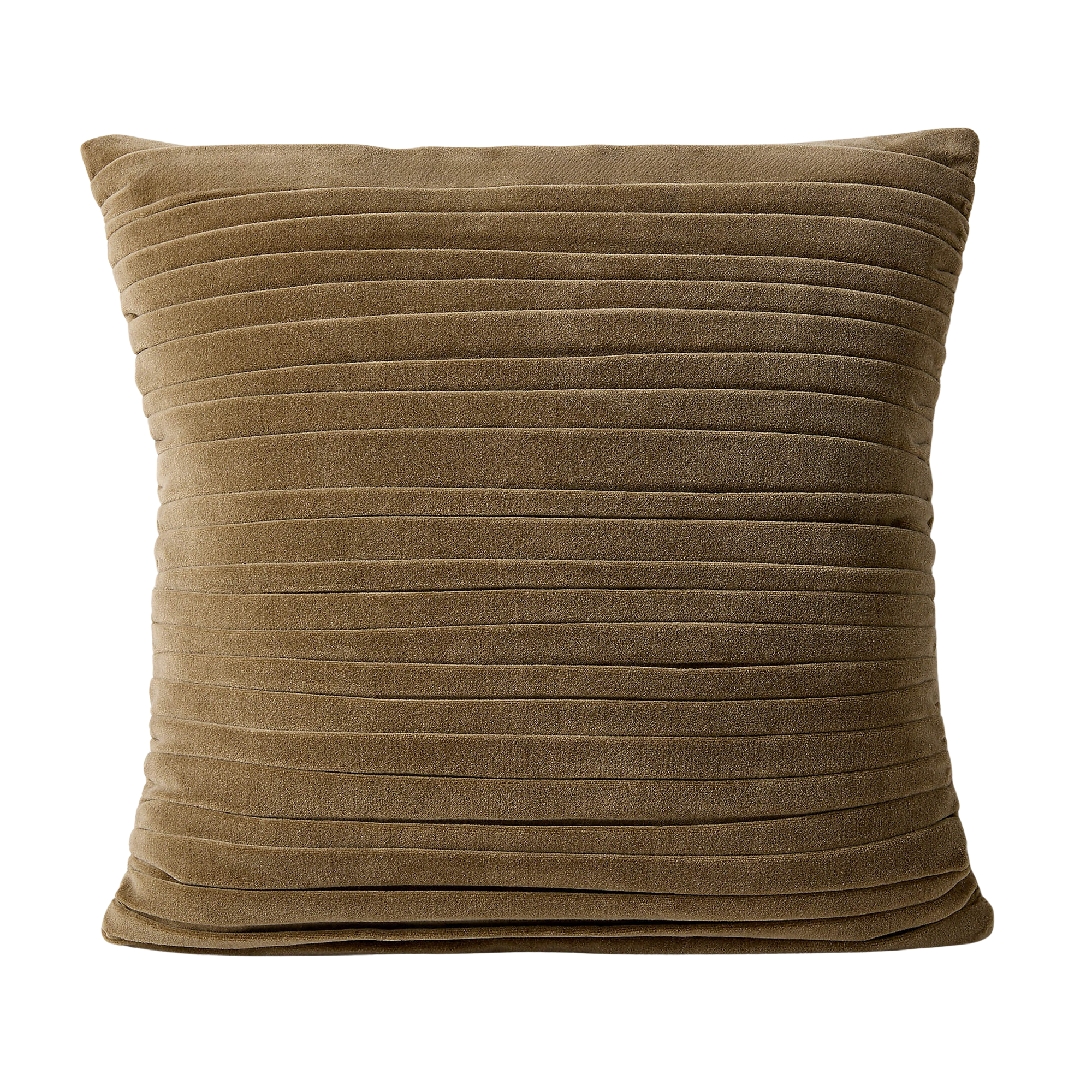 a ruched pillow in olive green