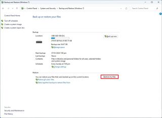 Windows 11 backup restore my files option
