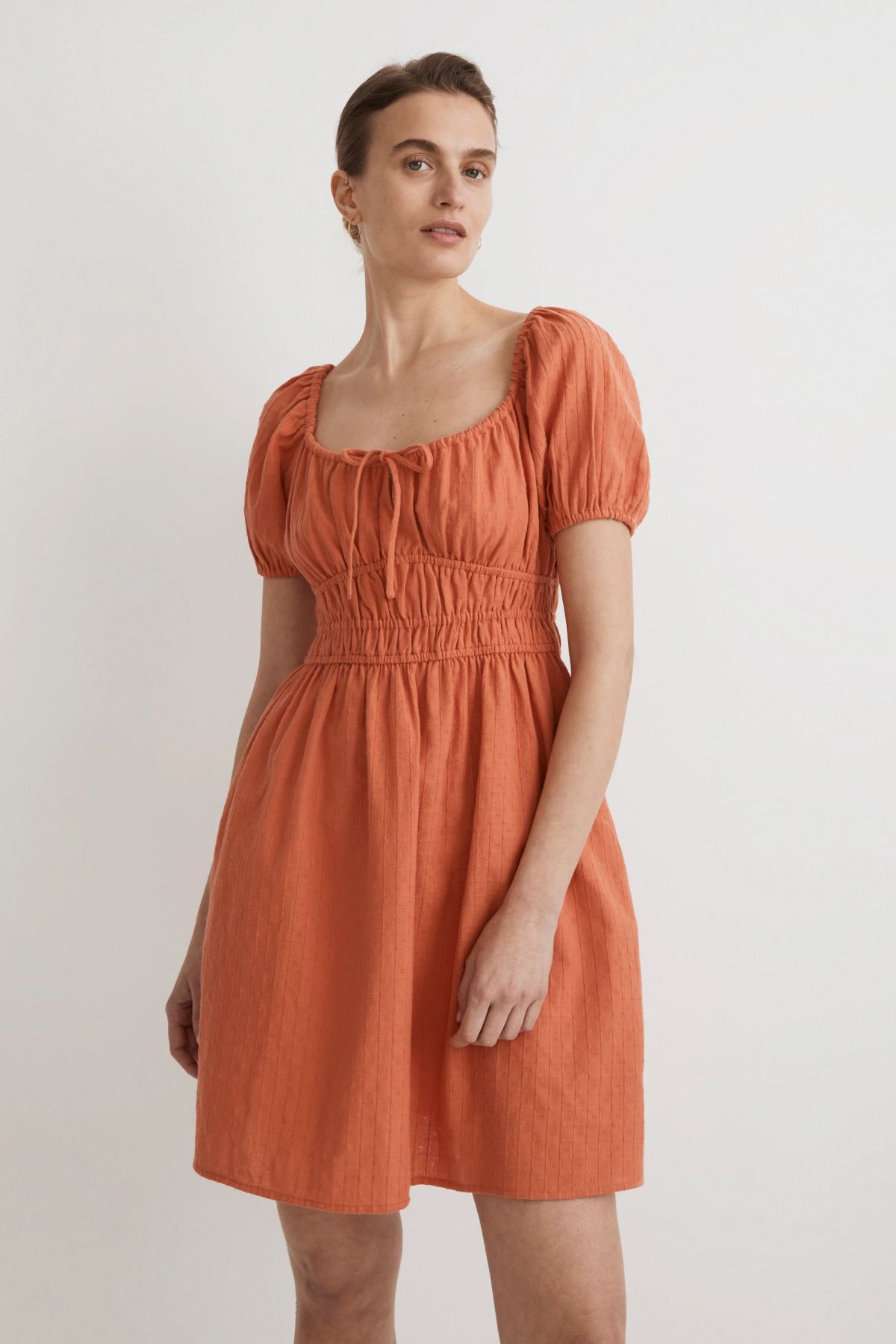 Madewell Dobby Sophia Tie-Front Mini Dress