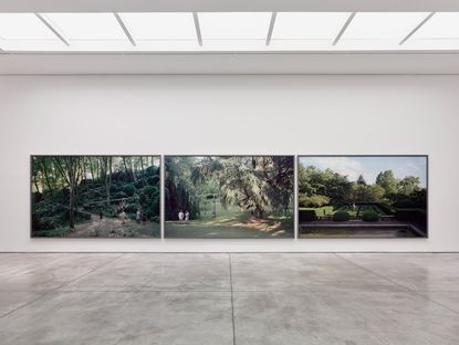 Installation view of Canadian artist Jeff Wall’s exhibition at White Cube Mason’s Yard, London