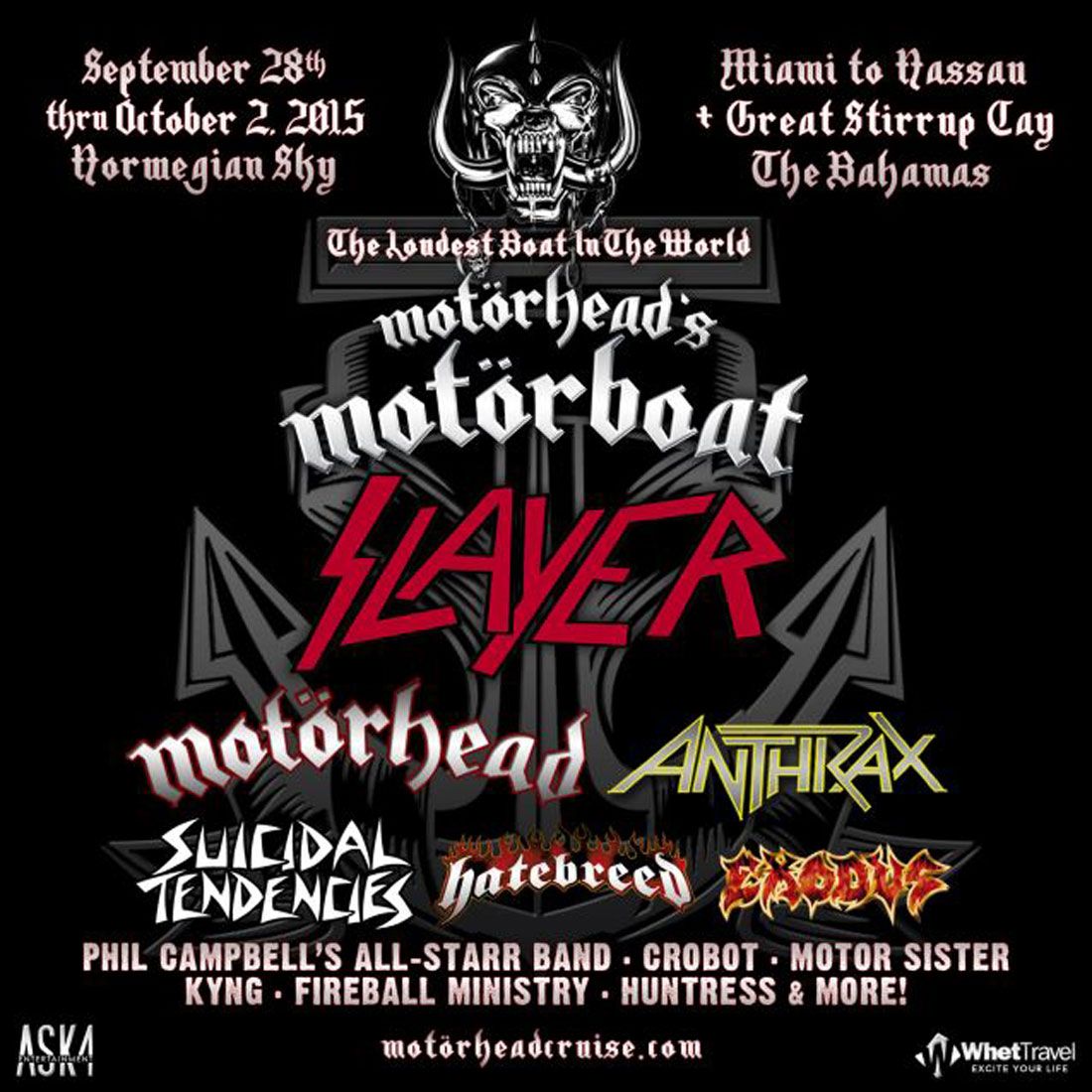 Slayer, Anthrax, Exodus named for Motorboat cruise | Louder