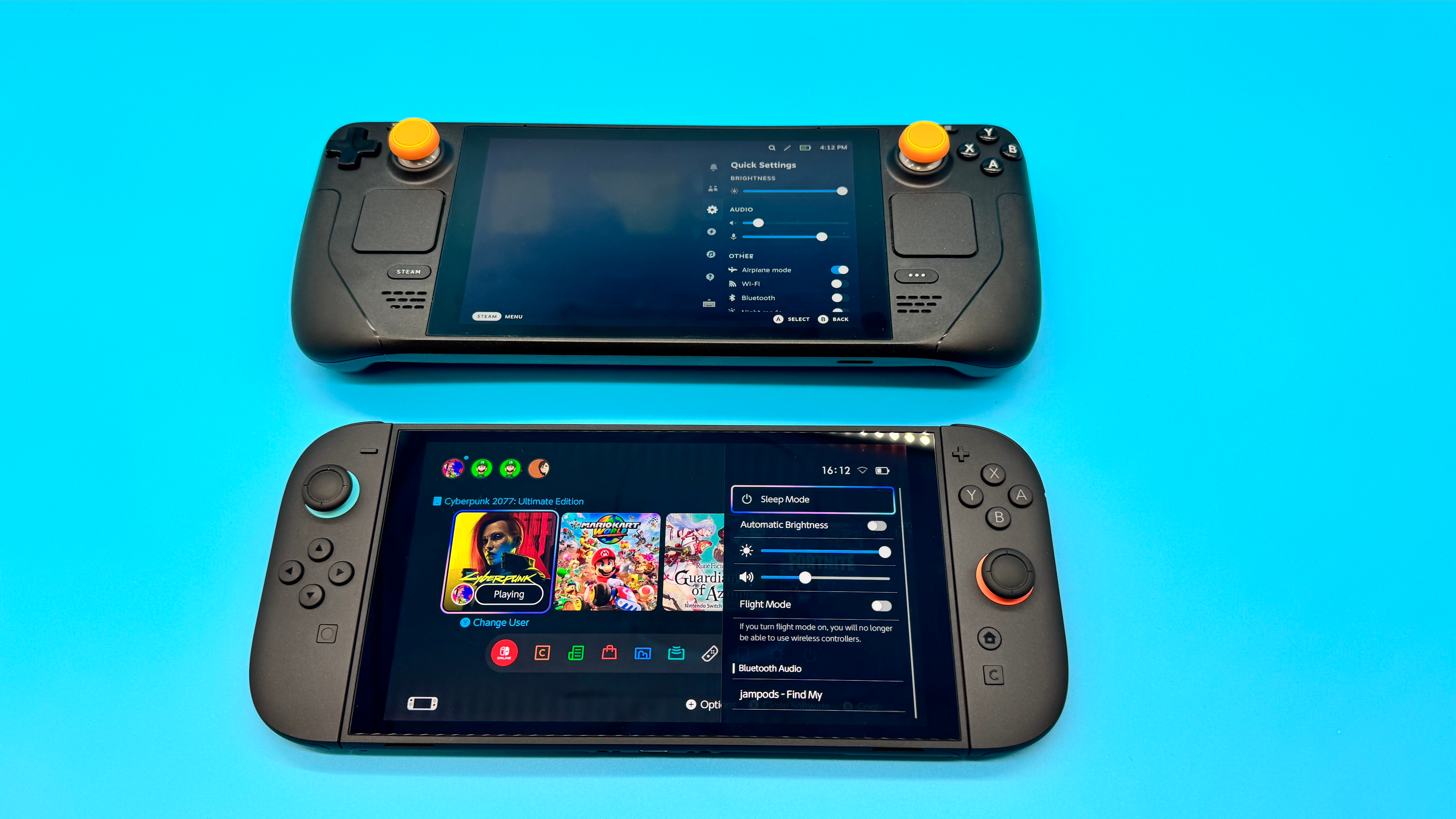 The Nintendo Switch 2 and Steam Deck next to each other