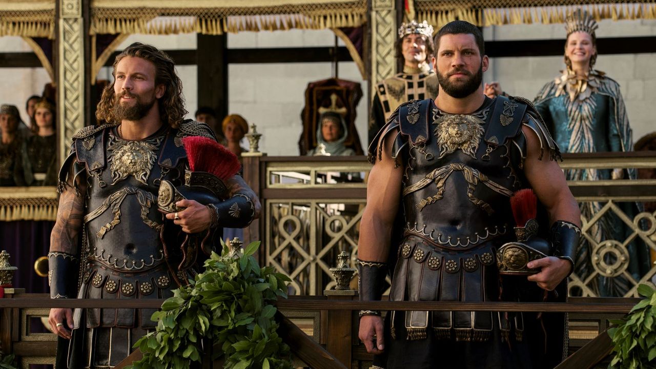 Leo Suter and Florian Munteanu in Vikings: Valhalla