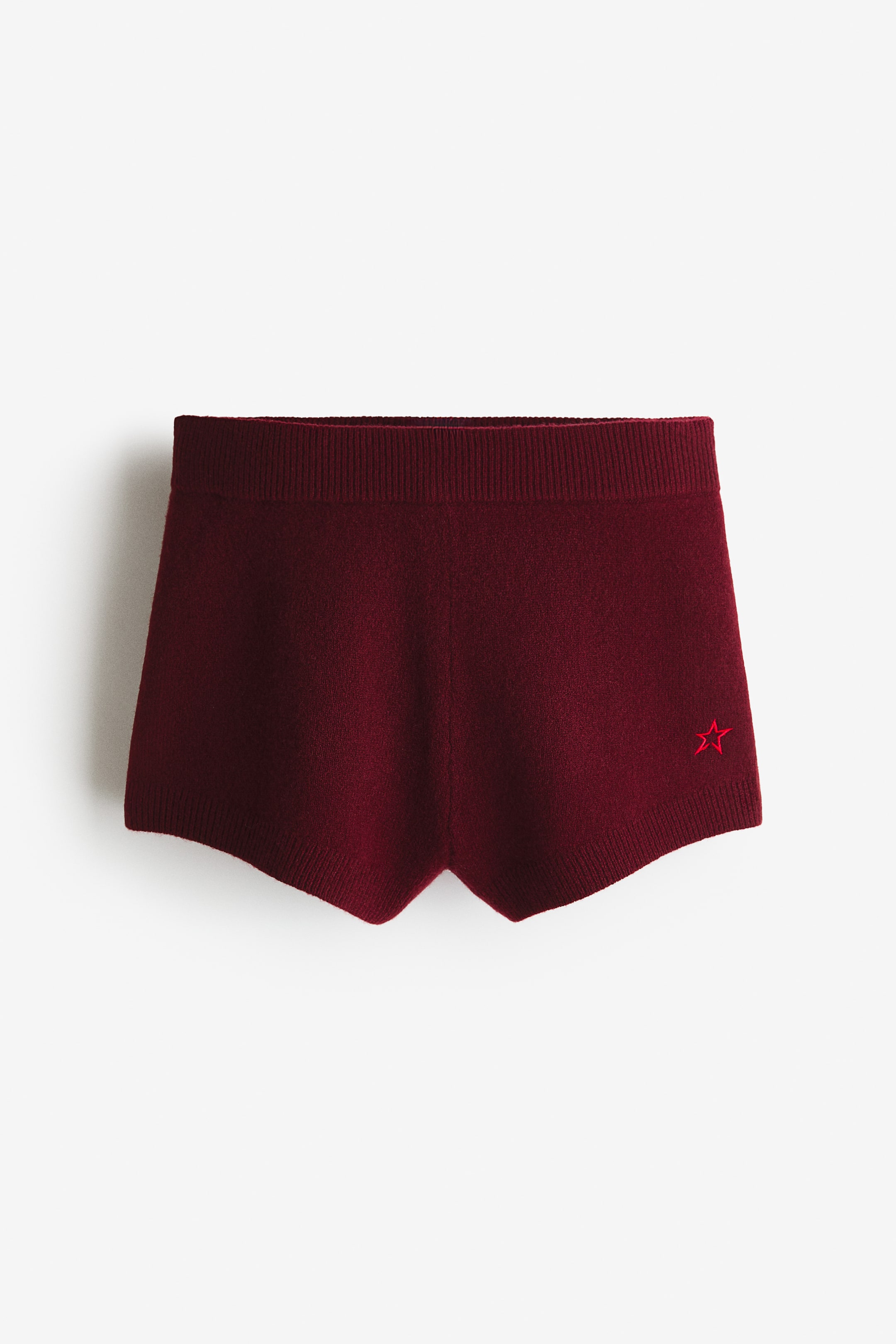 Wool-Blend Mini Shorts - Burgundy