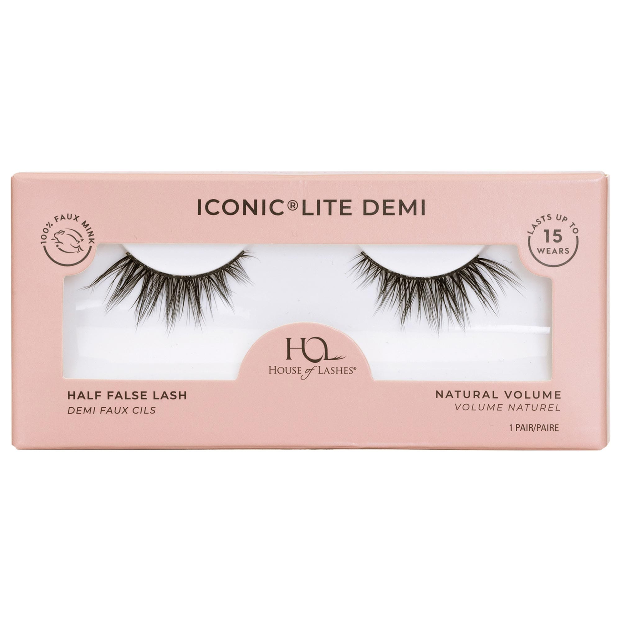 Reusable Wispy Faux Mink Demi Half Lashes - Gisela Demi