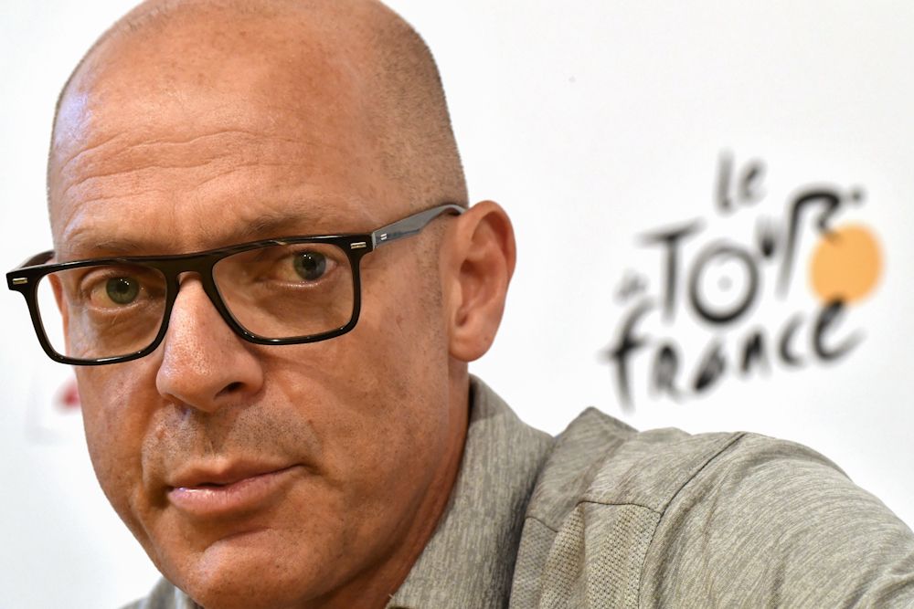 Dave Brailsford takes part in a press conference of the Great Britain's Sky cycling team at the Congress center in Dusseldorf, Germany