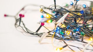 tangled Christmas tree lights