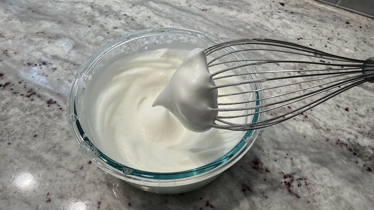 Ninja Power Duo Immersion Blender with Whisk whisking egg whites